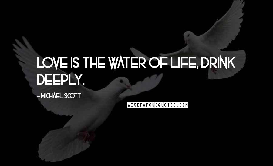 Michael Scott Quotes: Love is the water of life, drink deeply.