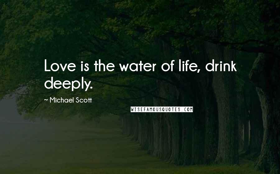 Michael Scott Quotes: Love is the water of life, drink deeply.