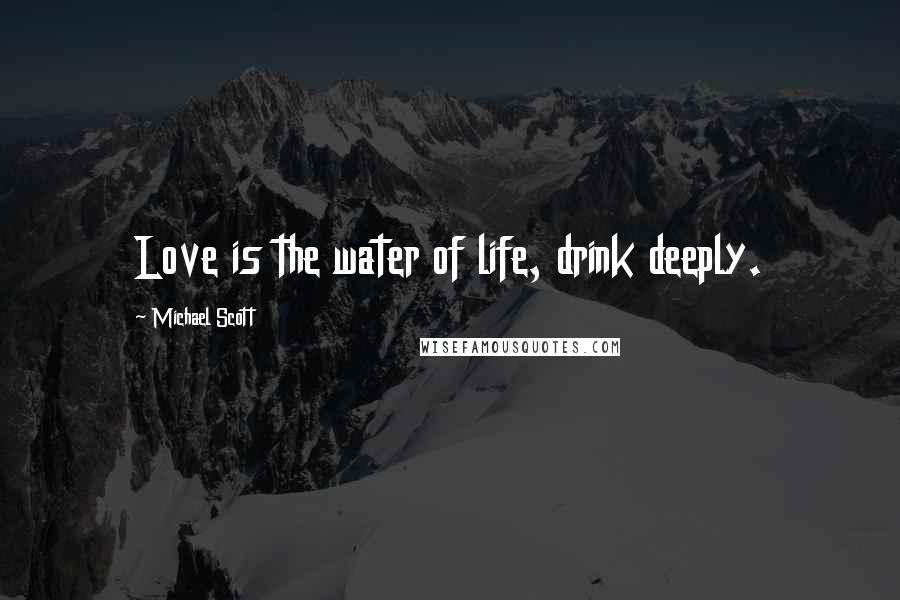 Michael Scott Quotes: Love is the water of life, drink deeply.