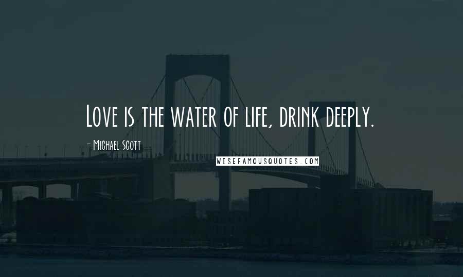 Michael Scott Quotes: Love is the water of life, drink deeply.