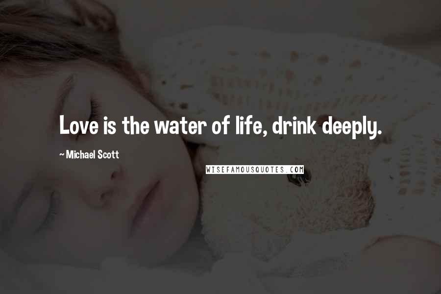 Michael Scott Quotes: Love is the water of life, drink deeply.