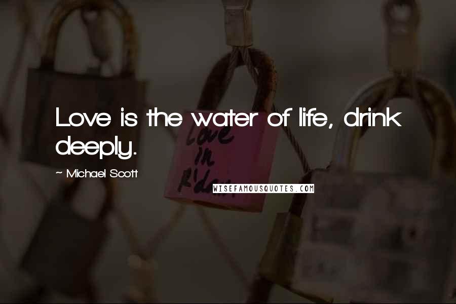 Michael Scott Quotes: Love is the water of life, drink deeply.