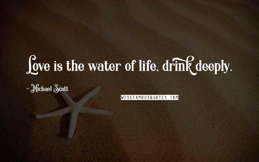 Michael Scott Quotes: Love is the water of life, drink deeply.