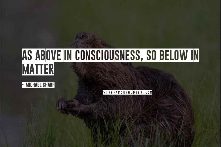 Michael Sharp Quotes: As above in consciousness, so below in matter