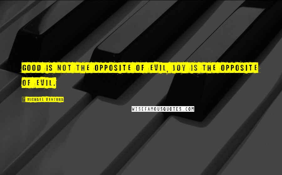 Michael Ventura Quotes: Good is not the opposite of evil, joy is the opposite of evil.