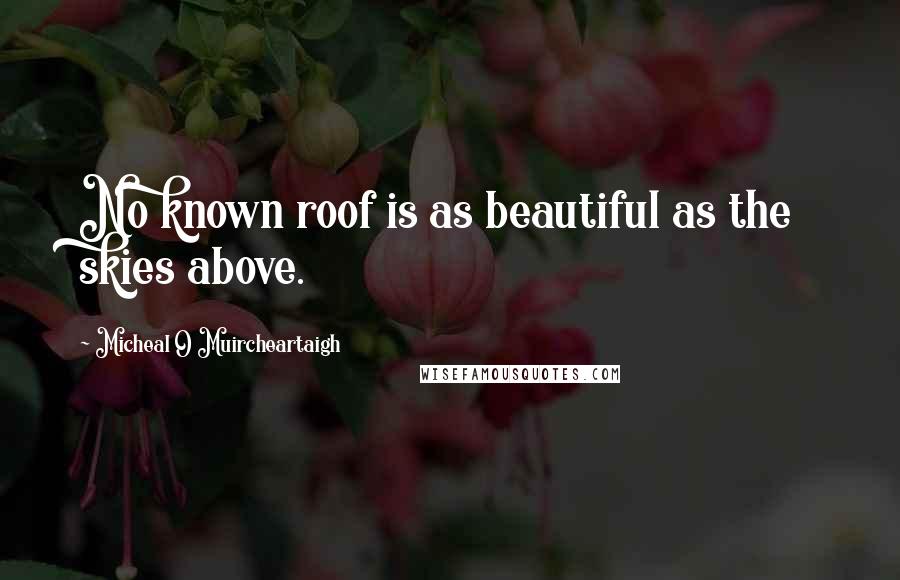 Micheal O Muircheartaigh Quotes: No known roof is as beautiful as the skies above.