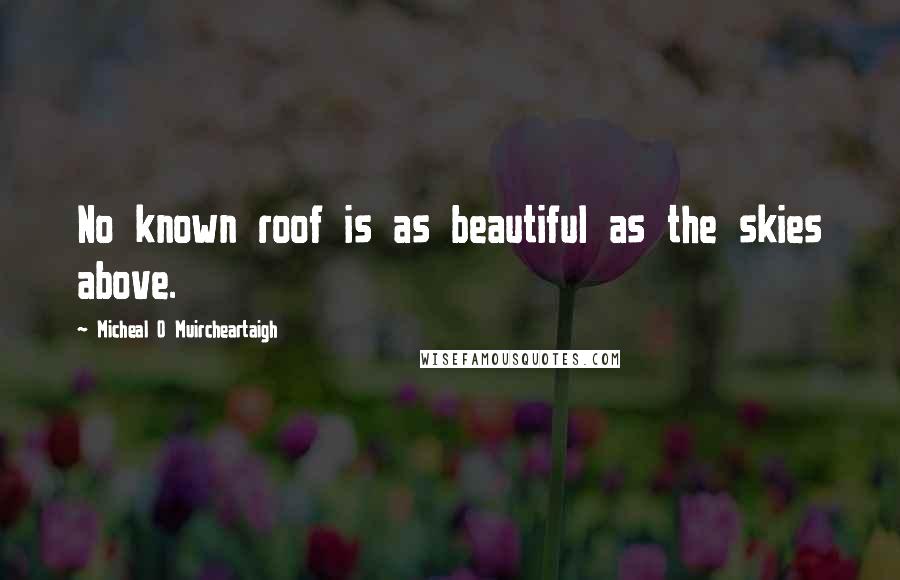 Micheal O Muircheartaigh Quotes: No known roof is as beautiful as the skies above.