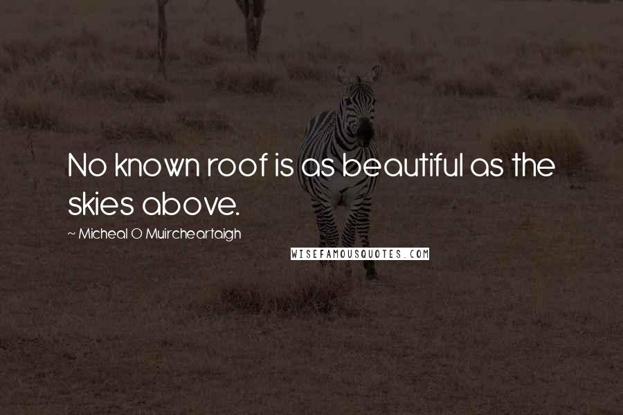 Micheal O Muircheartaigh Quotes: No known roof is as beautiful as the skies above.