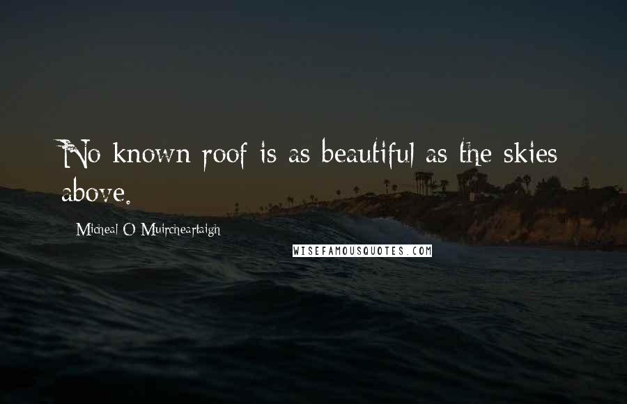 Micheal O Muircheartaigh Quotes: No known roof is as beautiful as the skies above.