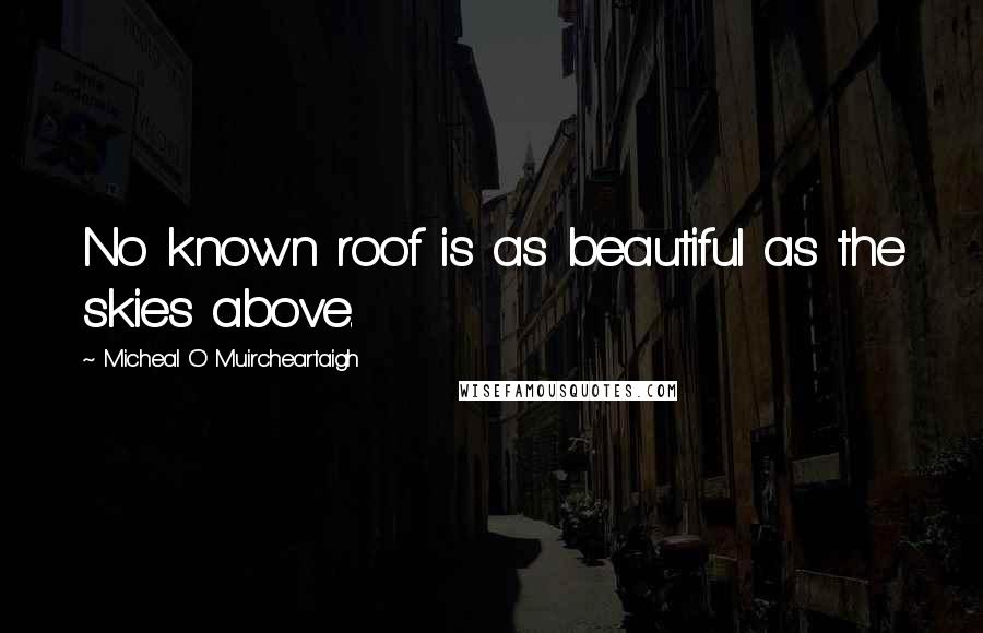 Micheal O Muircheartaigh Quotes: No known roof is as beautiful as the skies above.