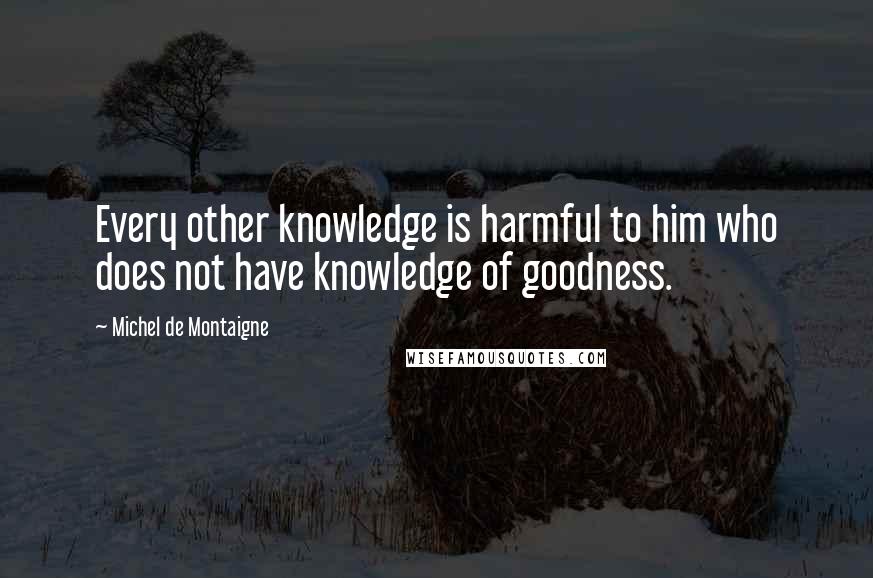 Michel De Montaigne Quotes: Every other knowledge is harmful to him who does not have knowledge of goodness.