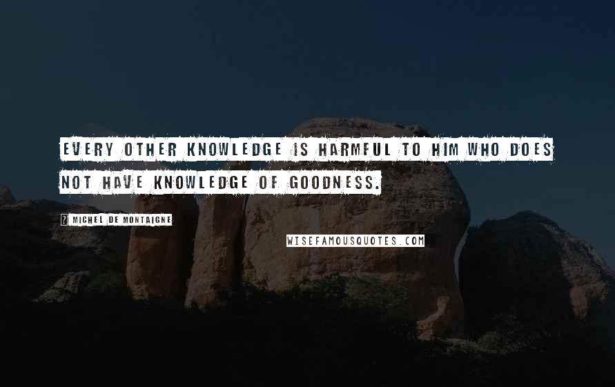 Michel De Montaigne Quotes: Every other knowledge is harmful to him who does not have knowledge of goodness.