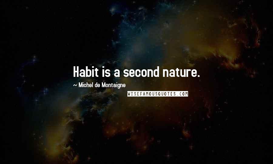 Michel De Montaigne Quotes: Habit is a second nature.