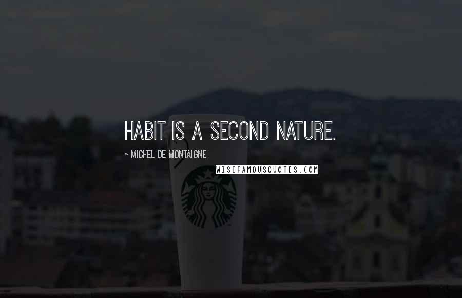 Michel De Montaigne Quotes: Habit is a second nature.