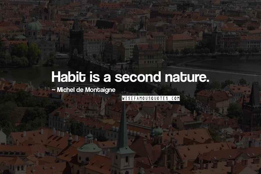 Michel De Montaigne Quotes: Habit is a second nature.
