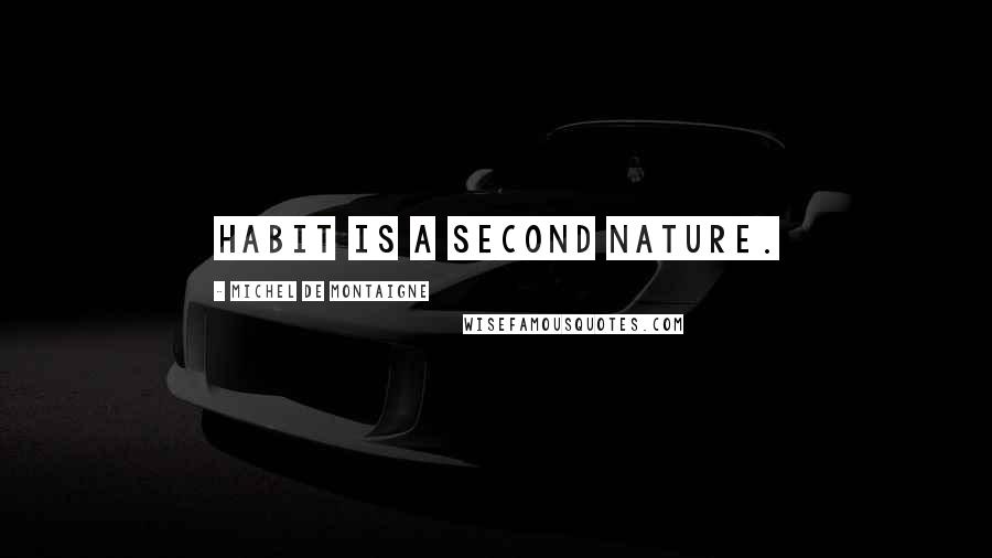 Michel De Montaigne Quotes: Habit is a second nature.