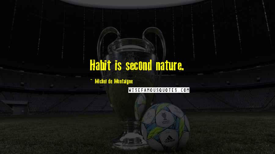 Michel De Montaigne Quotes: Habit is second nature.