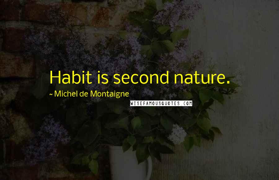 Michel De Montaigne Quotes: Habit is second nature.