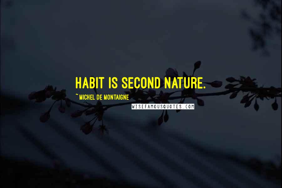 Michel De Montaigne Quotes: Habit is second nature.