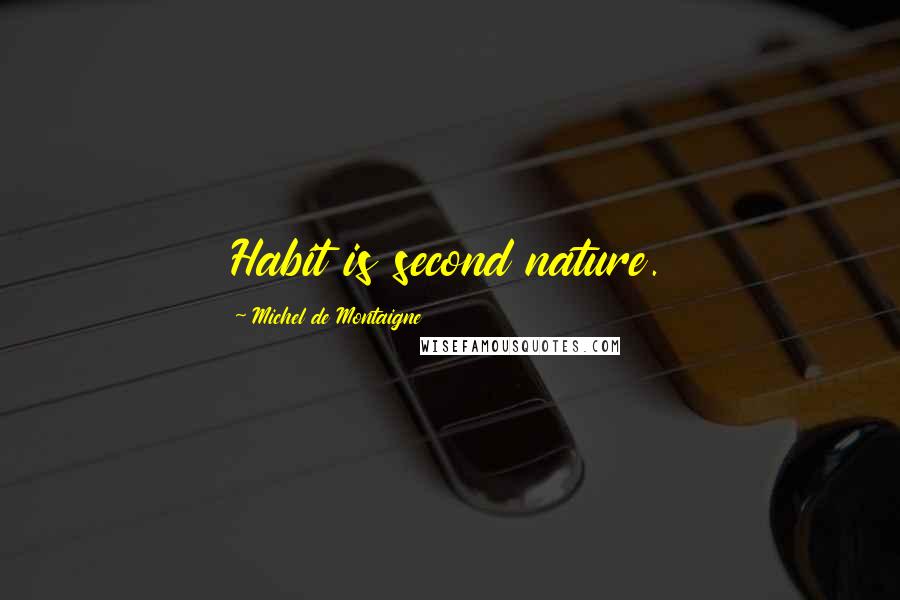 Michel De Montaigne Quotes: Habit is second nature.