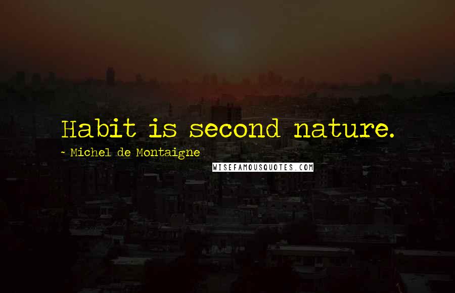 Michel De Montaigne Quotes: Habit is second nature.