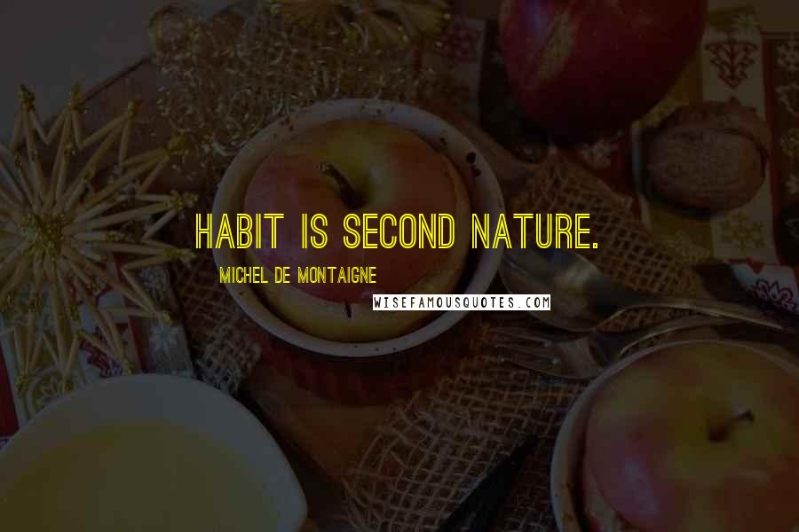Michel De Montaigne Quotes: Habit is second nature.