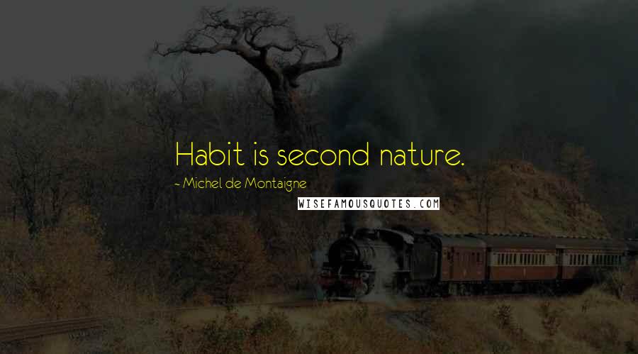Michel De Montaigne Quotes: Habit is second nature.