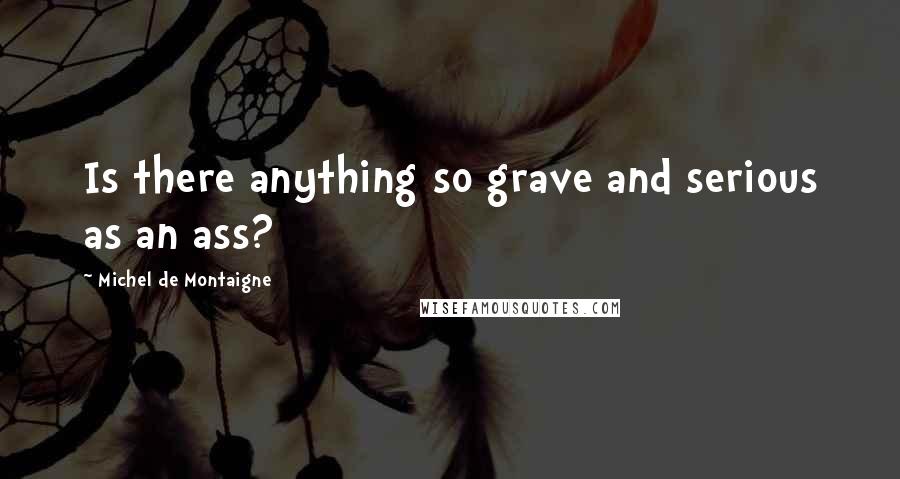 Michel De Montaigne Quotes: Is there anything so grave and serious as an ass?