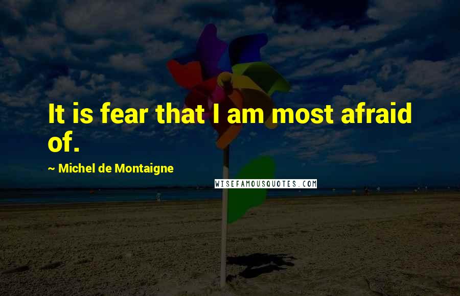 Michel De Montaigne Quotes: It is fear that I am most afraid of.