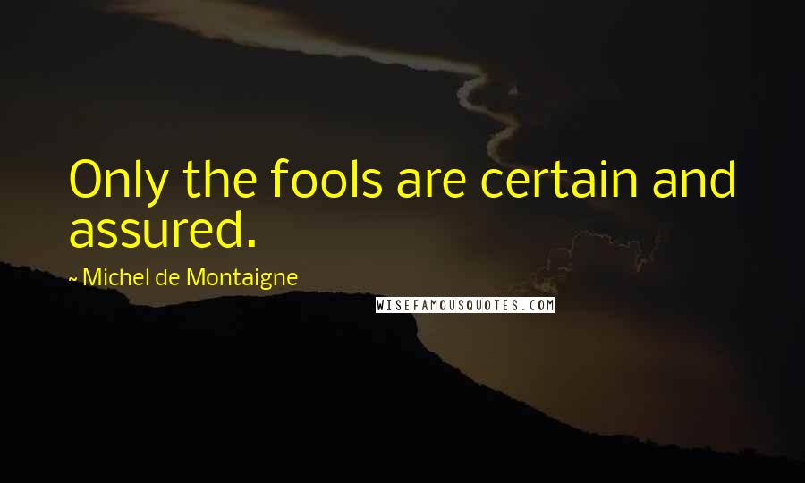 Michel De Montaigne Quotes: Only the fools are certain and assured.