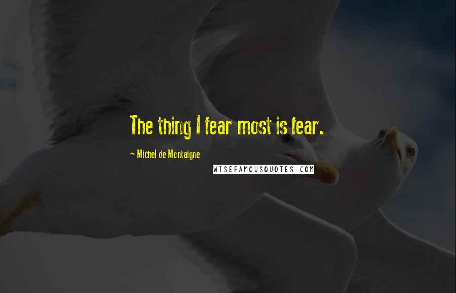 Michel De Montaigne Quotes: The thing I fear most is fear.