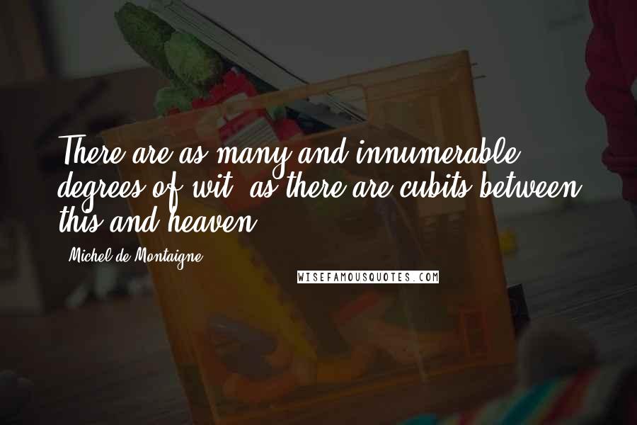 Michel De Montaigne Quotes: There are as many and innumerable degrees of wit, as there are cubits between this and heaven.