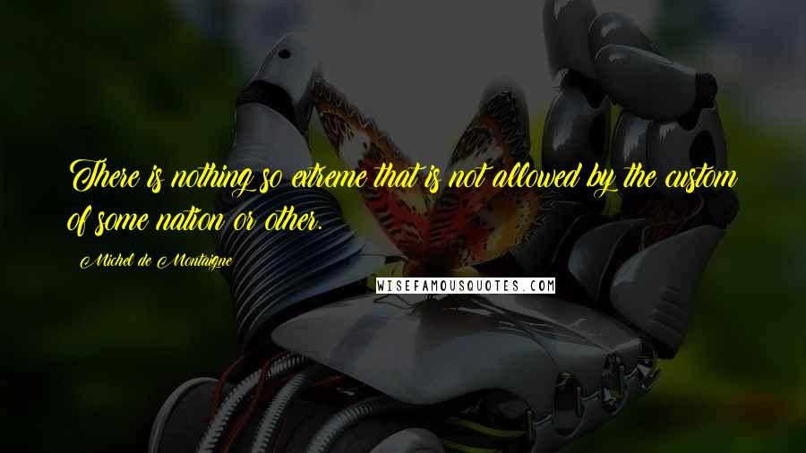 Michel De Montaigne Quotes: There is nothing so extreme that is not allowed by the custom of some nation or other.