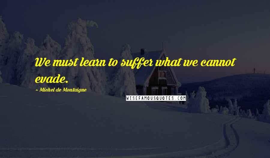Michel De Montaigne Quotes: We must learn to suffer what we cannot evade.
