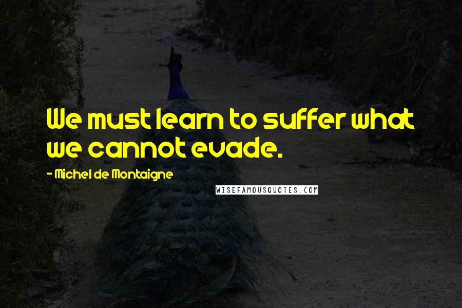 Michel De Montaigne Quotes: We must learn to suffer what we cannot evade.