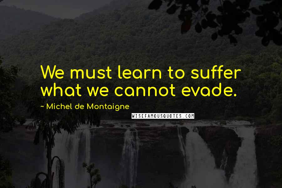 Michel De Montaigne Quotes: We must learn to suffer what we cannot evade.