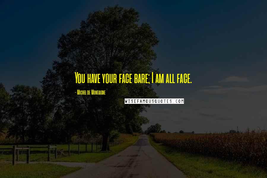 Michel De Montaigne Quotes: You have your face bare; I am all face.