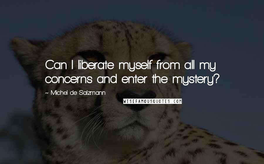 Michel De Salzmann Quotes: Can I liberate myself from all my concerns and enter the mystery?