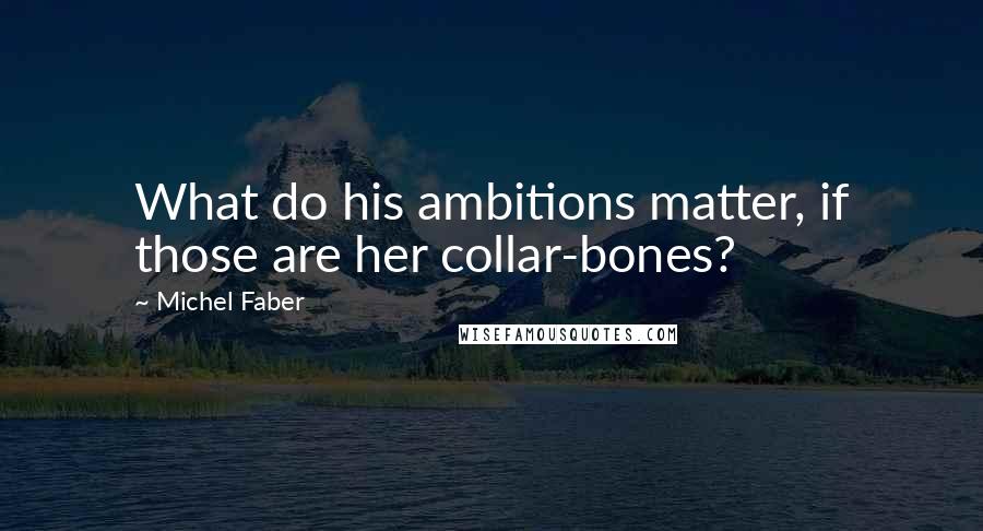 Michel Faber Quotes: What do his ambitions matter, if those are her collar-bones?