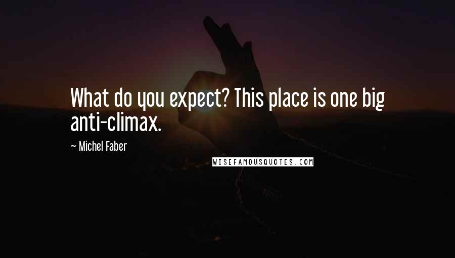 Michel Faber Quotes: What do you expect? This place is one big anti-climax.