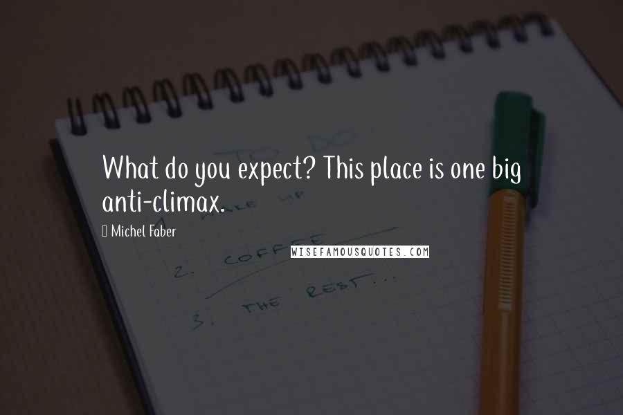 Michel Faber Quotes: What do you expect? This place is one big anti-climax.