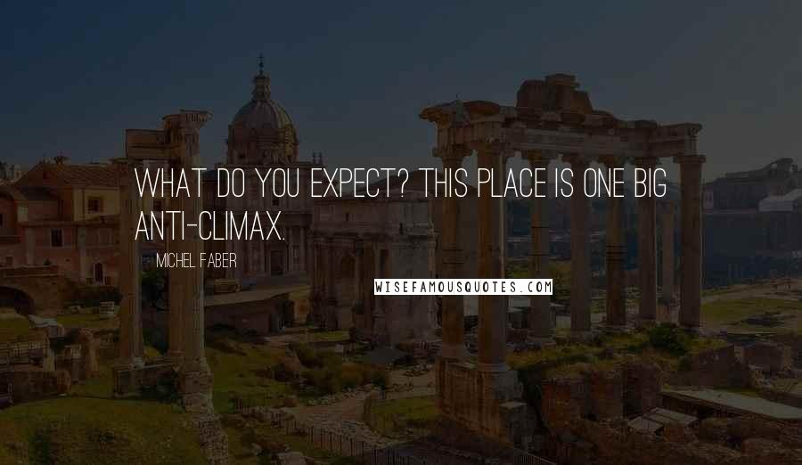 Michel Faber Quotes: What do you expect? This place is one big anti-climax.