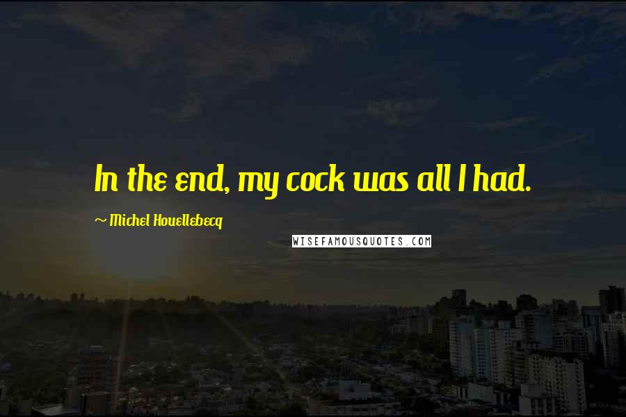 Michel Houellebecq Quotes: In the end, my cock was all I had.