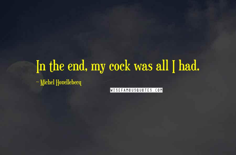 Michel Houellebecq Quotes: In the end, my cock was all I had.