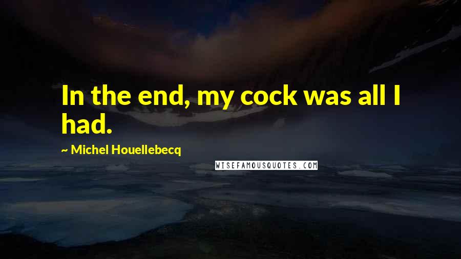 Michel Houellebecq Quotes: In the end, my cock was all I had.