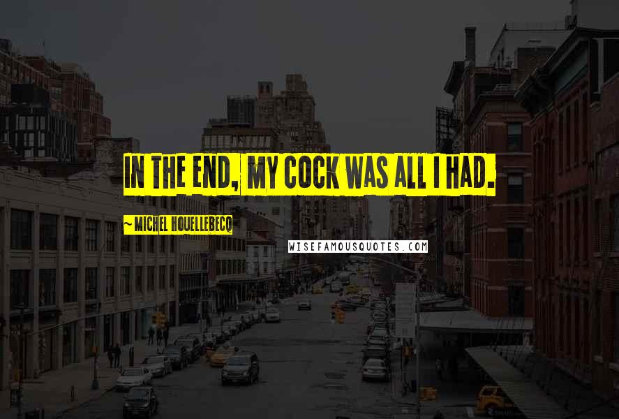 Michel Houellebecq Quotes: In the end, my cock was all I had.