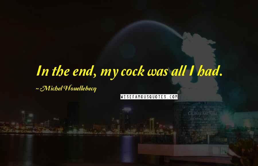 Michel Houellebecq Quotes: In the end, my cock was all I had.