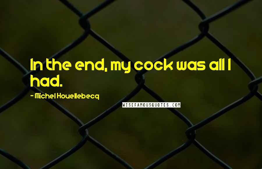 Michel Houellebecq Quotes: In the end, my cock was all I had.