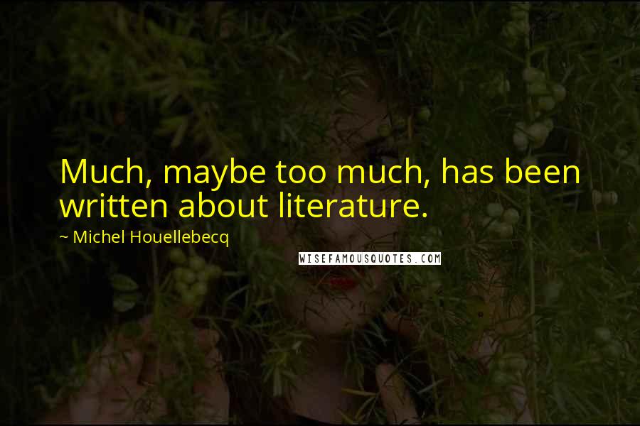 Michel Houellebecq Quotes: Much, maybe too much, has been written about literature.