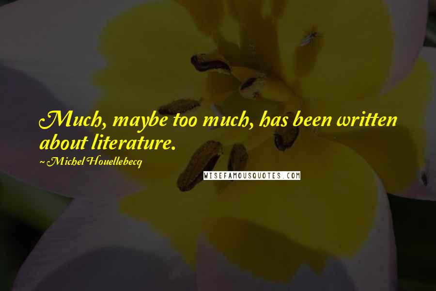Michel Houellebecq Quotes: Much, maybe too much, has been written about literature.